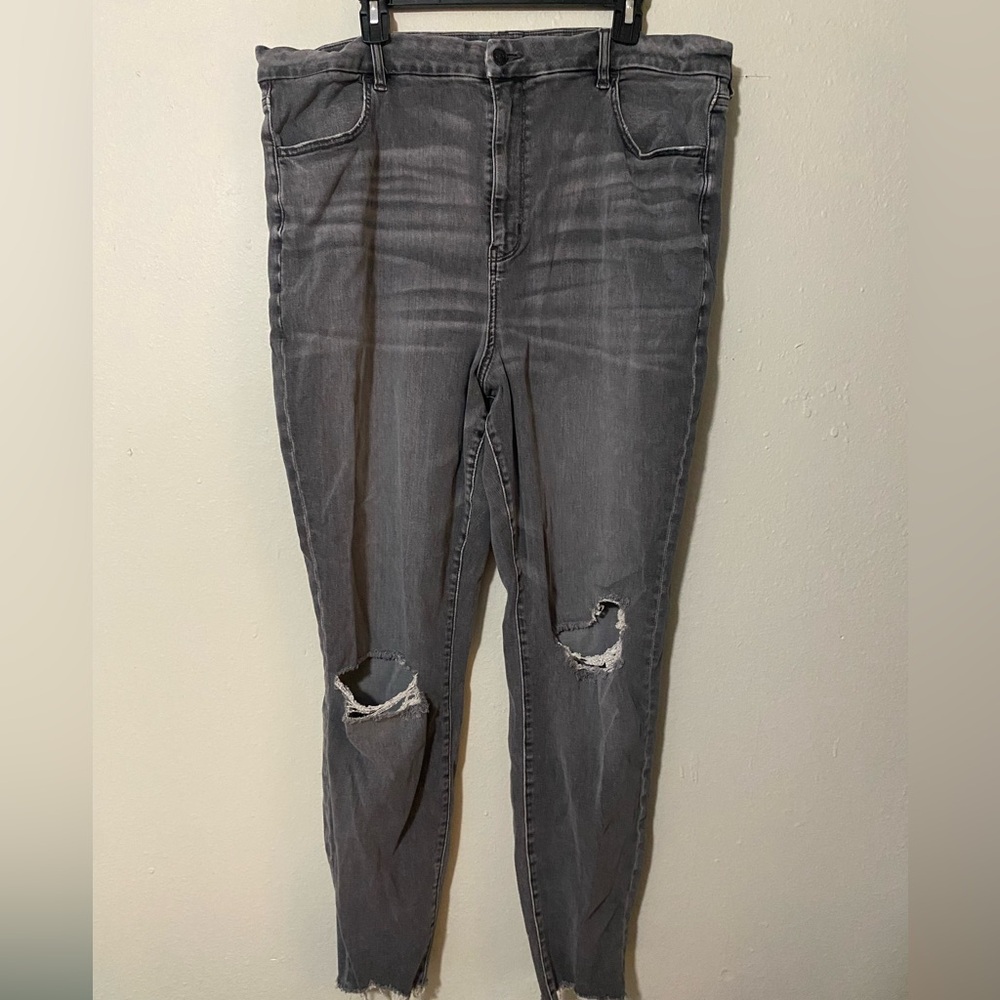 American Eagle Outfitters Charcoal Ripped Skinny Jeans